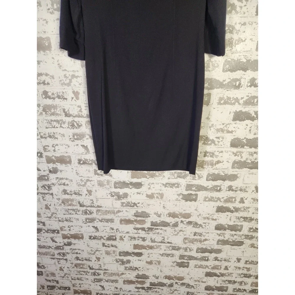 Michael Kors Shirt Dress Medium Black Zip Front Knee‎ Length Pockets Utility